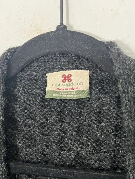 Carraig Donn Dark Gray Sleeveless Button Down Wool Cardigan Sweater Vest Size XL - Picture 4 of 10